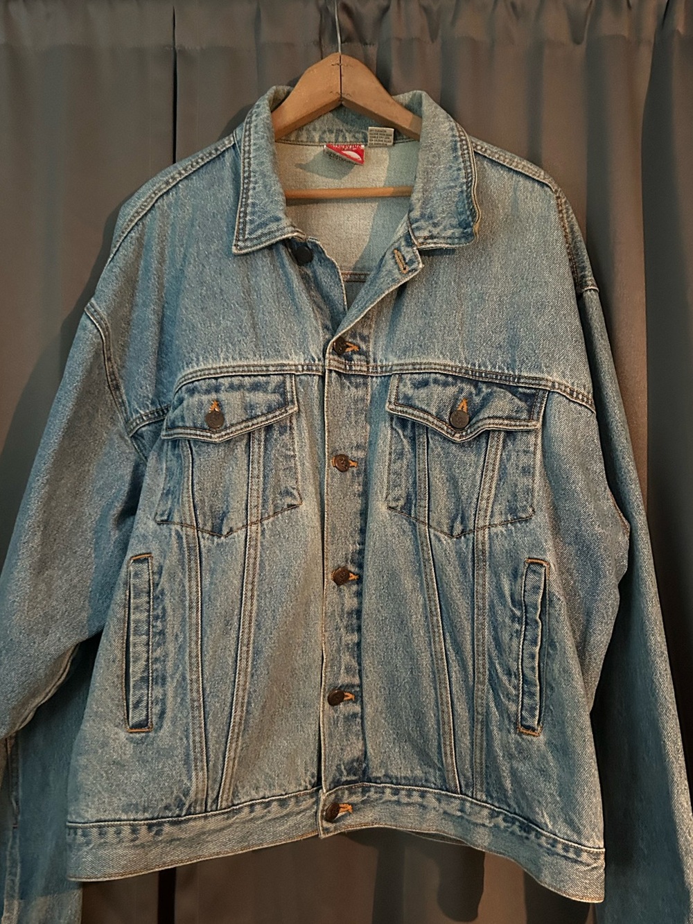 Disney Denim Jean Jacket with Mickey Mouse Patch - Blue, Red, Yellow, Black - Picture 4 of 6